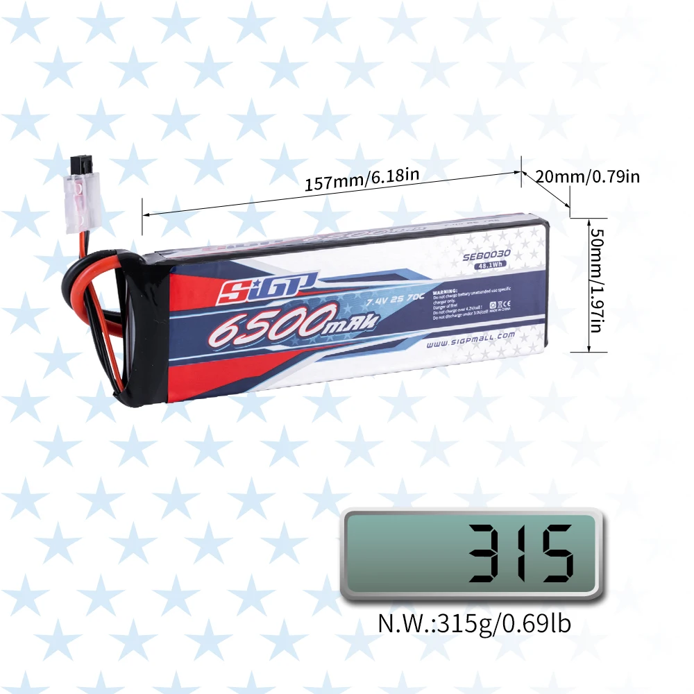 SIGP Lipo Battery 2S 3S 4S 11.1V 14.8V 7.4V RC Lipo 5300mah 6100mah 7300mah 8200mah Hardcase EC5 Deans T XT60 RC Parts