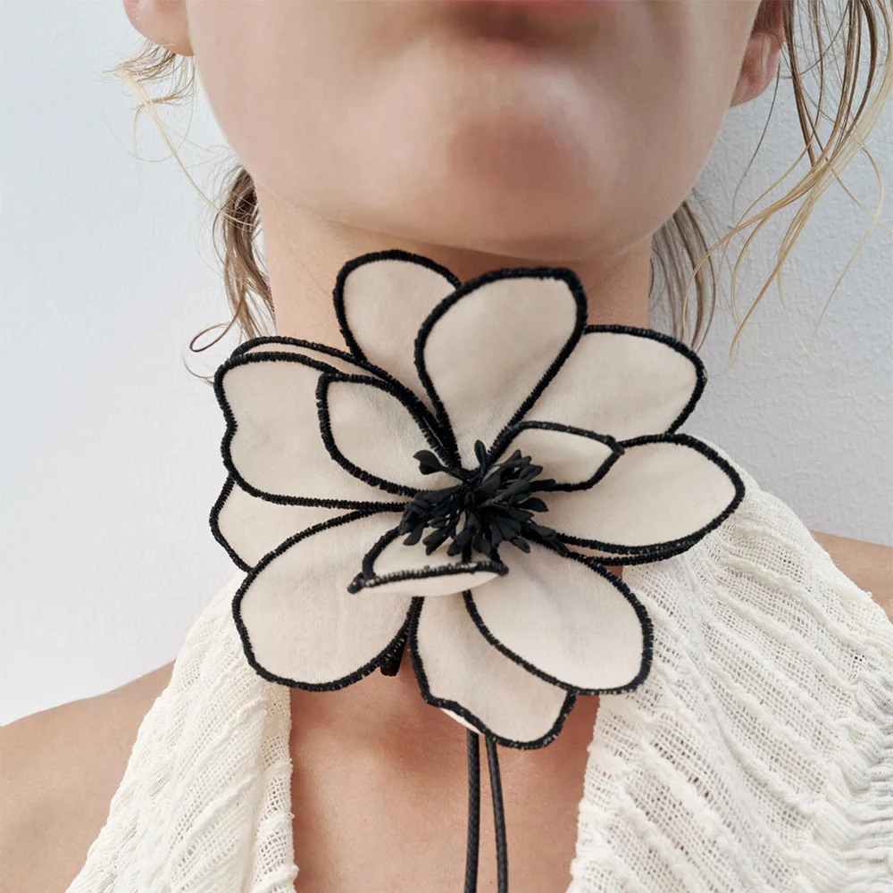 Vedawas Floral Cord Necklace,Vintage Elegant Banquet Party Bride Women Accessories,Gifts for Lover and Friends