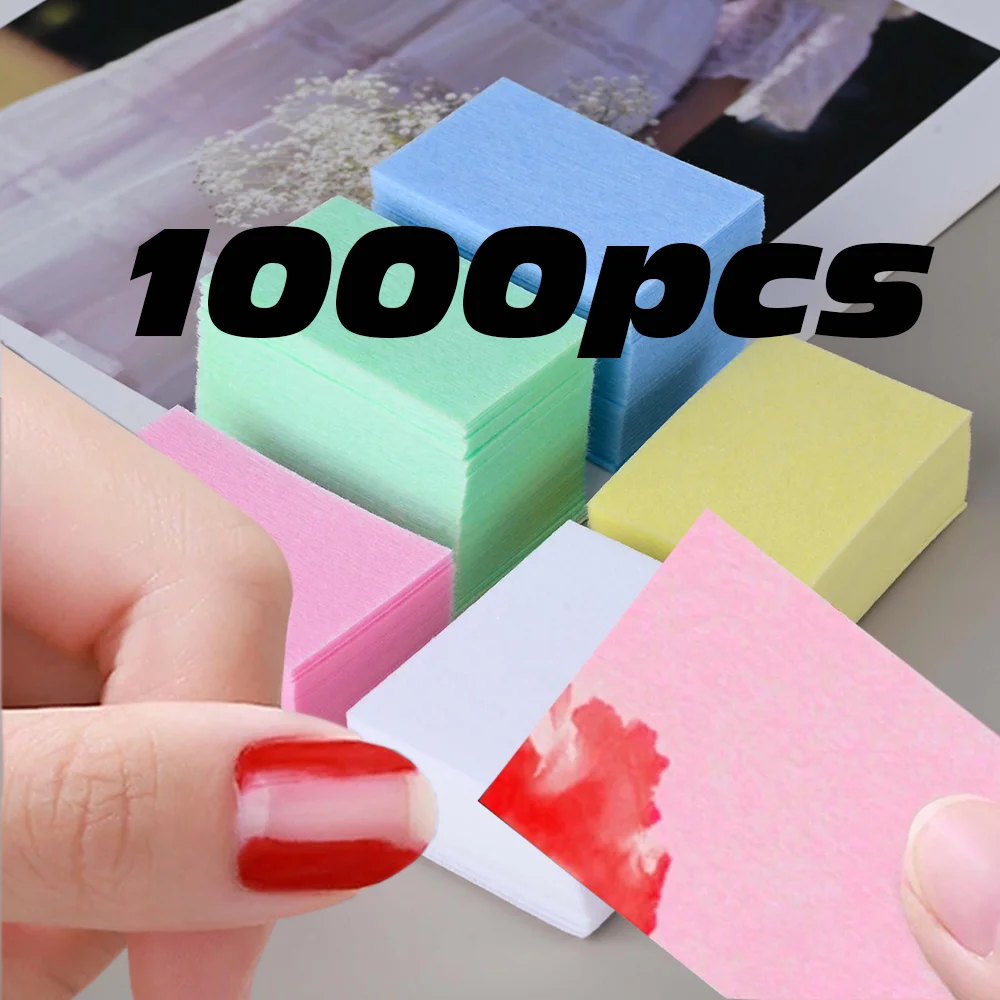 100/500/600/1000pcs Lint Free Nail Polish Remover Cotton Wipes Nail Art Cleaning Wipes Tips UV Gel Polish Cleaner Pad Papers TR0