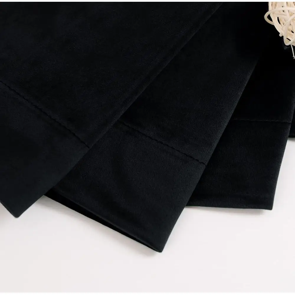 Cortinas de terciopelo negro con aislamiento térmico, 60x84, reductoras de ruido, paneles de lujo para sala de estar y dormitorio