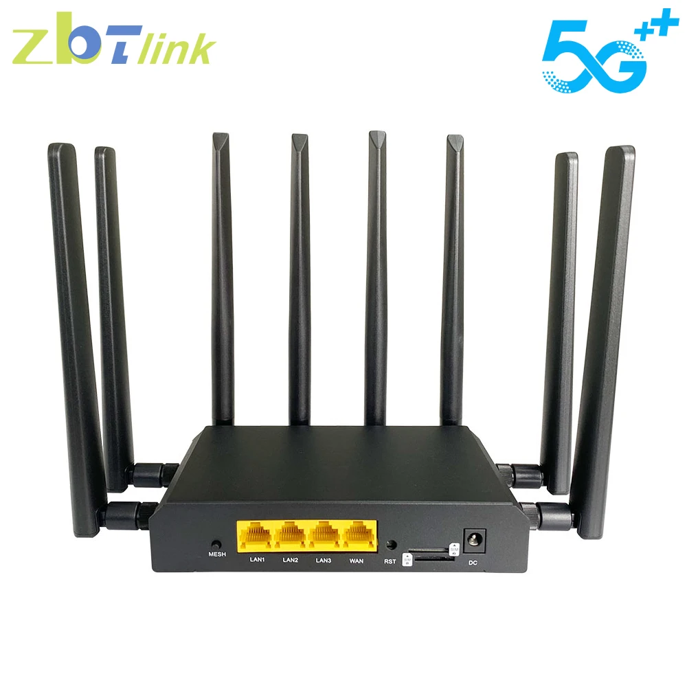 

Zbtlink Wifi6 Dual SIM Card 5G Router 1800Mbps Openwrt 3*1000Mbps LAN 2.4G 5GHz Wifi Sim Modem 5g Router for 128 Devices