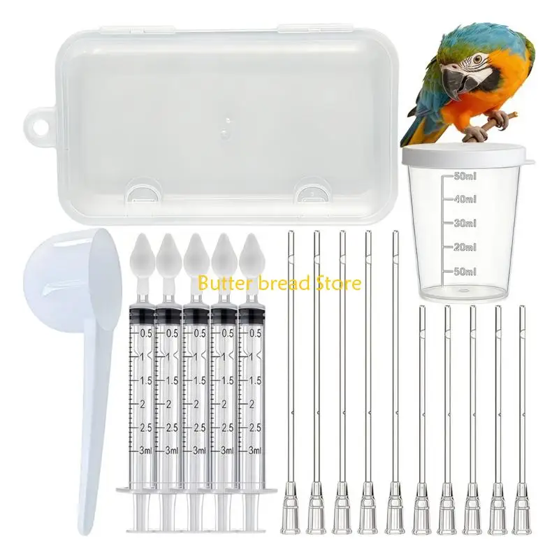 W89C Small Animal Milk Feeder Handheld Liquid Feeder Milk Feeding Set Safe Plastic Materials For Parrots And Other Tiny Pets