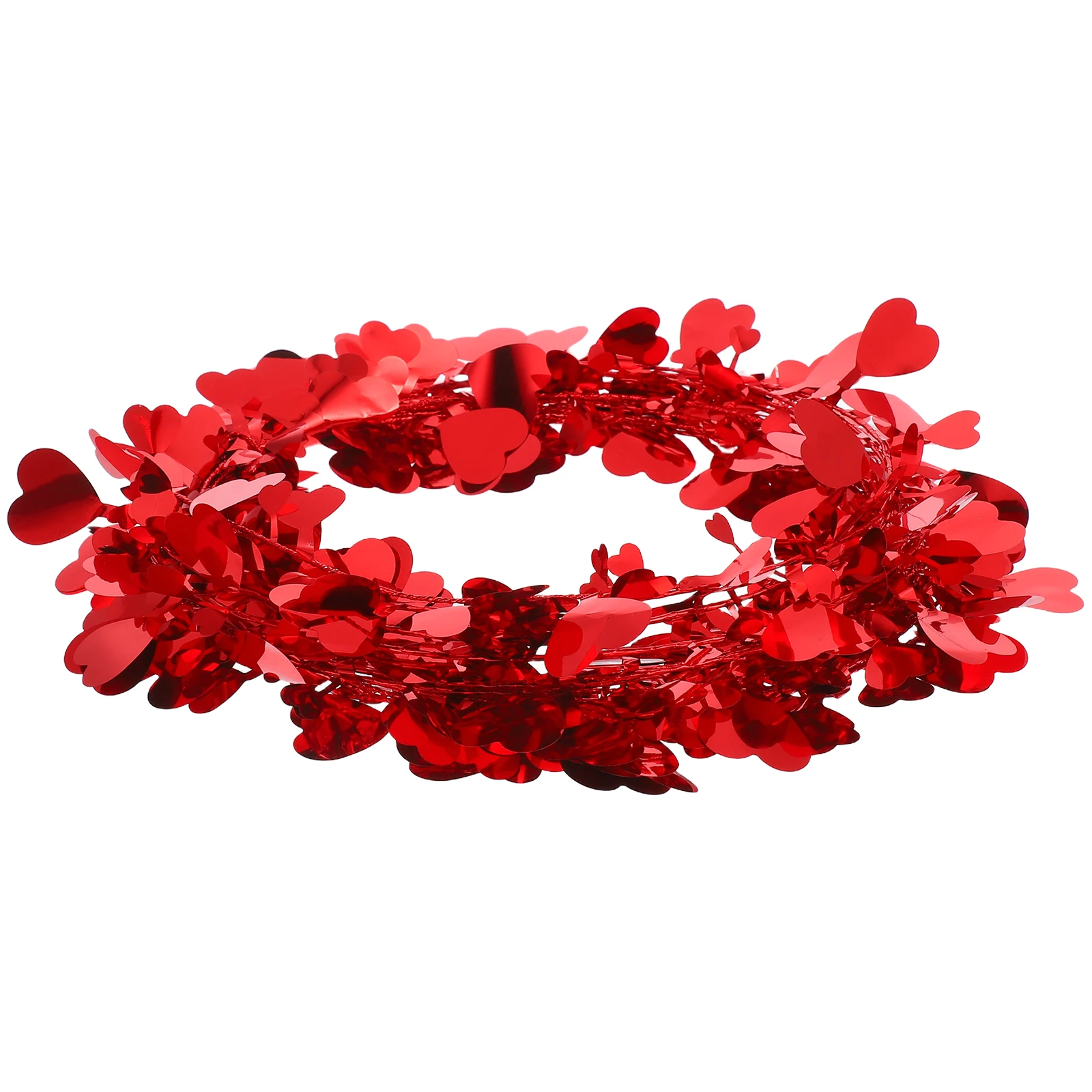 

7 5m Valentine Heart Garland Romantic Wedding Decor Red PET Iron Material Easy Hang Wall Window Door Ideal Valentines Birthdays