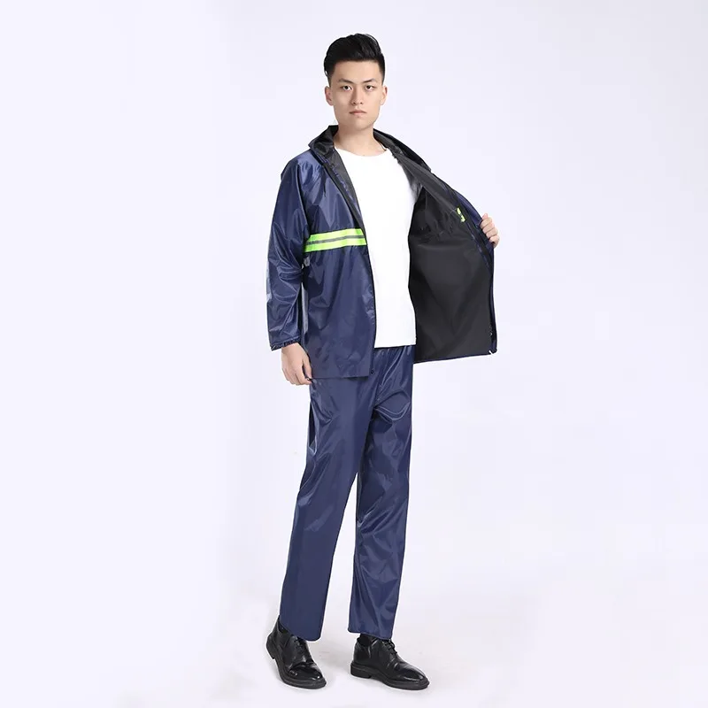 Adult men's and women's raincoat Oxford cloth raincoat rain pants separate set field reflective battery car special raincoat