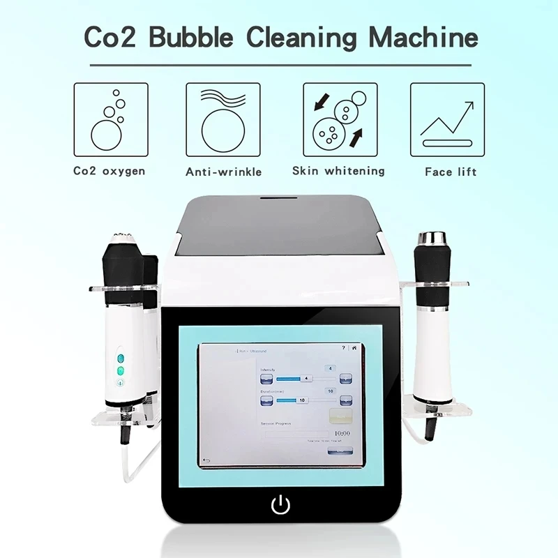 Newest 3 In 1 Co2 Oxygen Bubble RF Ultrasonic Skin Tightening Exfoliate Multi Functional Skin Care Beauty Machine Color: 220V