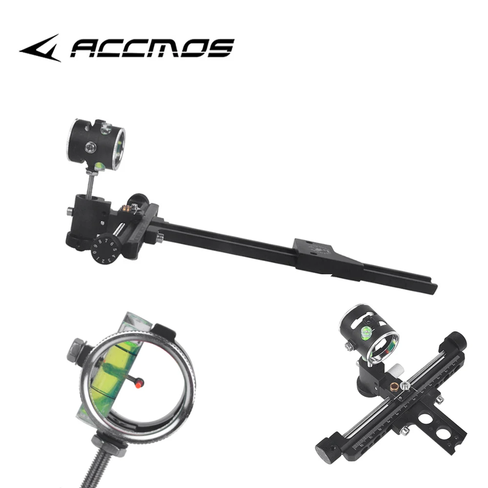 

TP8510 Compound Bow Sight Archery 4x Lens Fine-tuning Long Rod Aiming hunting shooting accessory