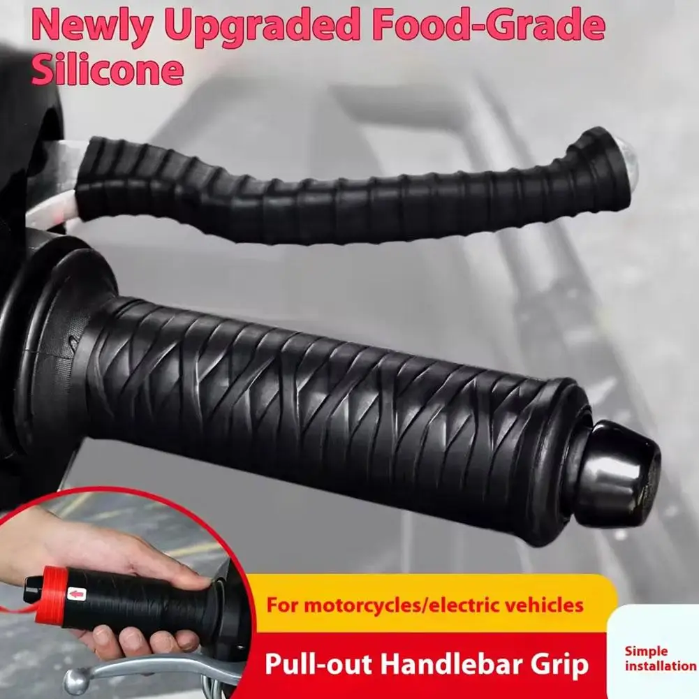 الراقية دراجة نارية المقود القبضات غطاء الذاتي تقلص يغطي دراجة نارية واقية اكسسوارات الفرامل مكافحة المقود زلة H8X8