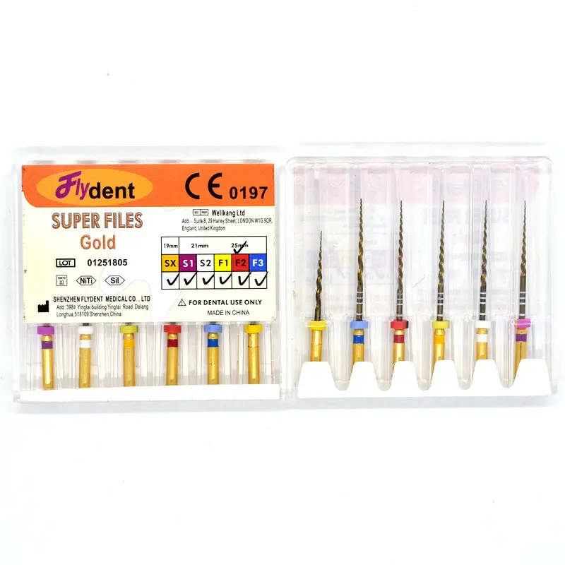 Dental Pro Endo Taper Gold Heat Activated Canal Root Files SX-F3 Super Files Gold Can Bend for Preparing Root Canal Treatment