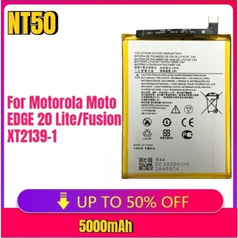 

Аккумулятор 5000 мАч для Edge20Lite Fusion NT40 NT50 для Motorola Moto G Pure XT2163 EDGE 20 Lite/Fusion XT2139-1/2, аккумуляторы для телефонов