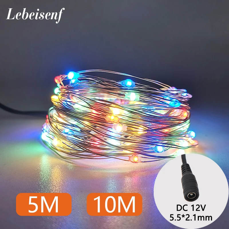 DC 12V Powered 5M 10M LED Copper Wire String Light Fairy tale light for Indoor & Outdoor Fertive Party Lighting DIY Decoration