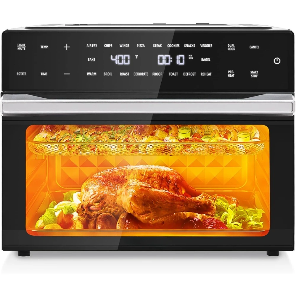 

32QT Ultra Large 19-in-1 Air Fryer Oven Combination, dehydrator, digital convection oven countertop Air Fryer, 1800w, black