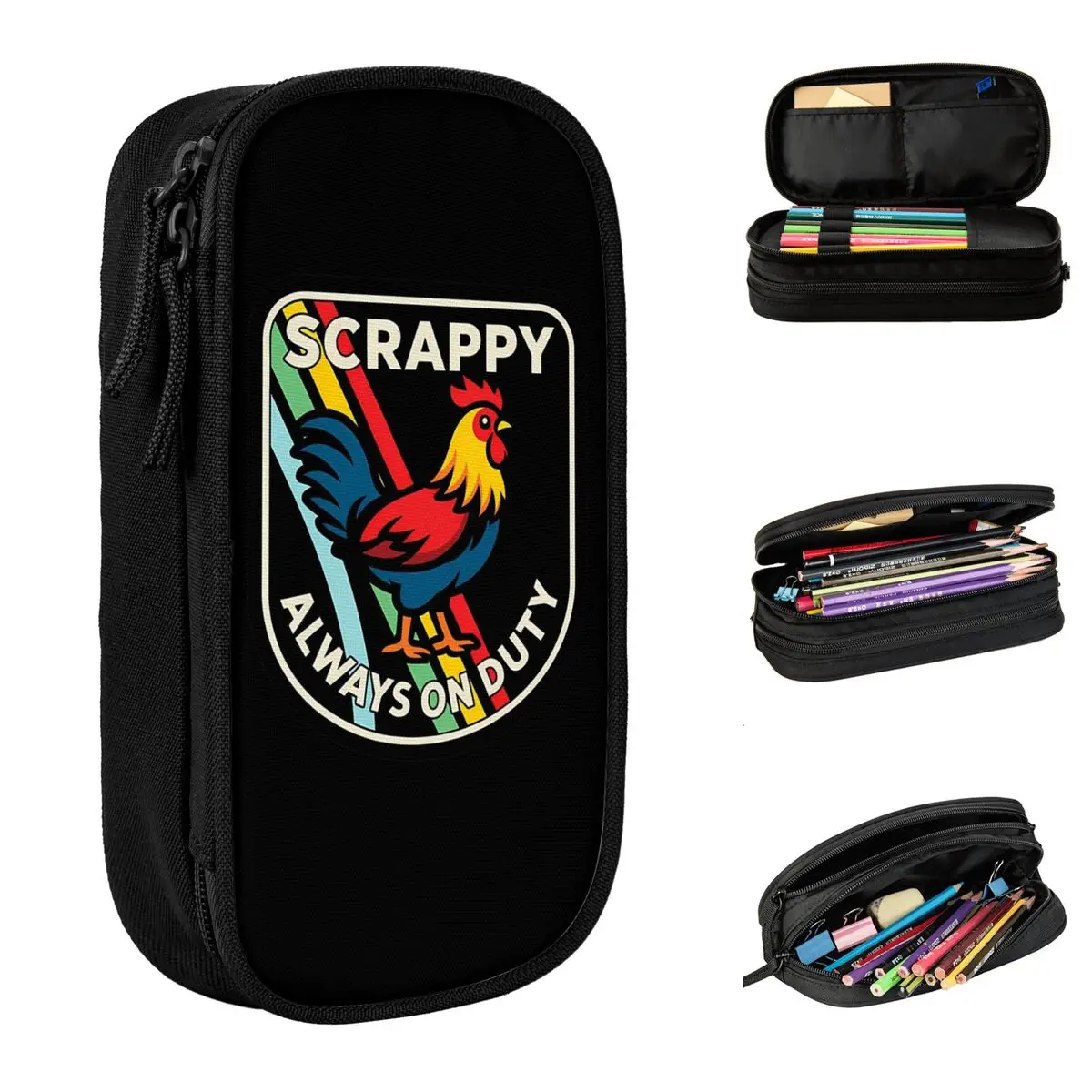 

Scrappy Rooster ARC Raiders Pencil Case Lovely Pen Holder Bag Kids Big Capacity School Supplies Gift Pencilcases