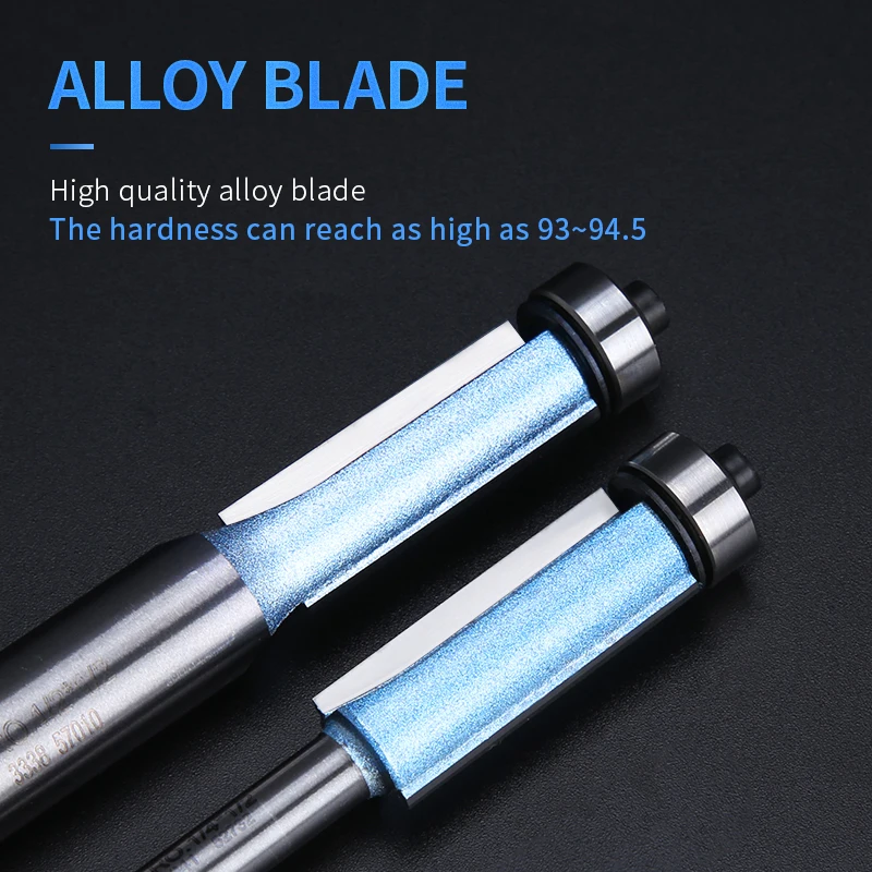 HUHAO Flush Trim Router Bit 12.7mm Shank Bearing Trimming Wood Cutter Template Pattern Router Bit Carbide Woodworking tools