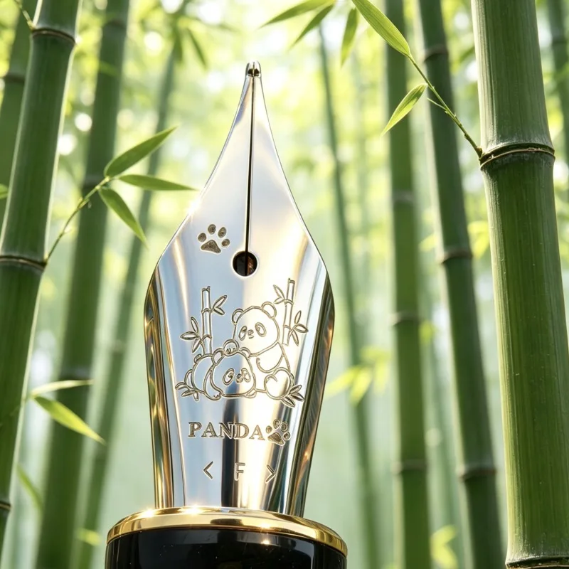 Panda Dual Color Long Knife Research Pen Calligraphy Pointed Panda Hand Polishing Smooth Replacement for Handwriting Practice