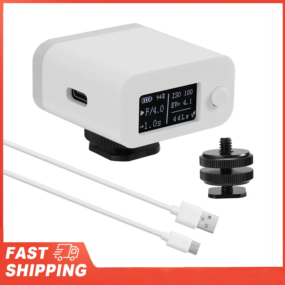 M08 Light Meter Camera Set-top Reflection Light Meter Hot/Cold Shoe Fixing Camera Light Meter Photometer Photography Tools
