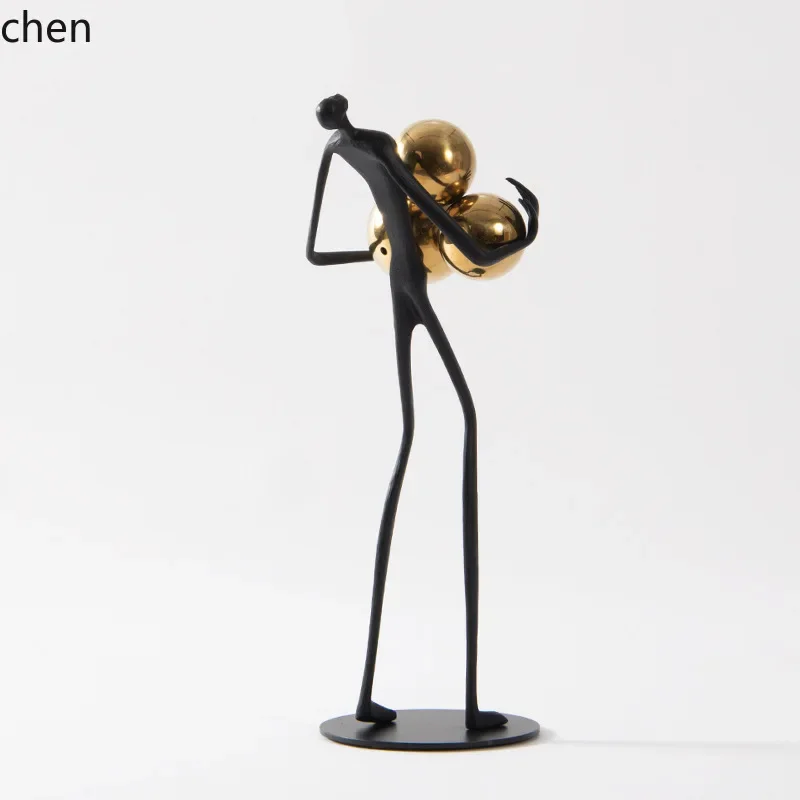 YFY Modern Minimalist Alloy Abstract Hand-Holding Ball Figure Creative Soft Decoration Home Accessories Model Room Ornament
