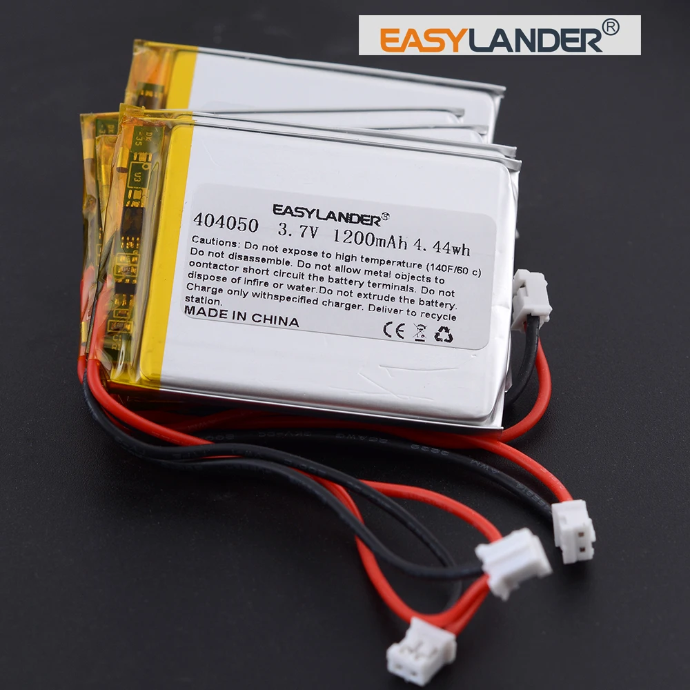 €3 VAT Included 10pcs Silicone Wires Li-ion Polymer Battery PH2.0 2P 404050 3.7V 1200mAh