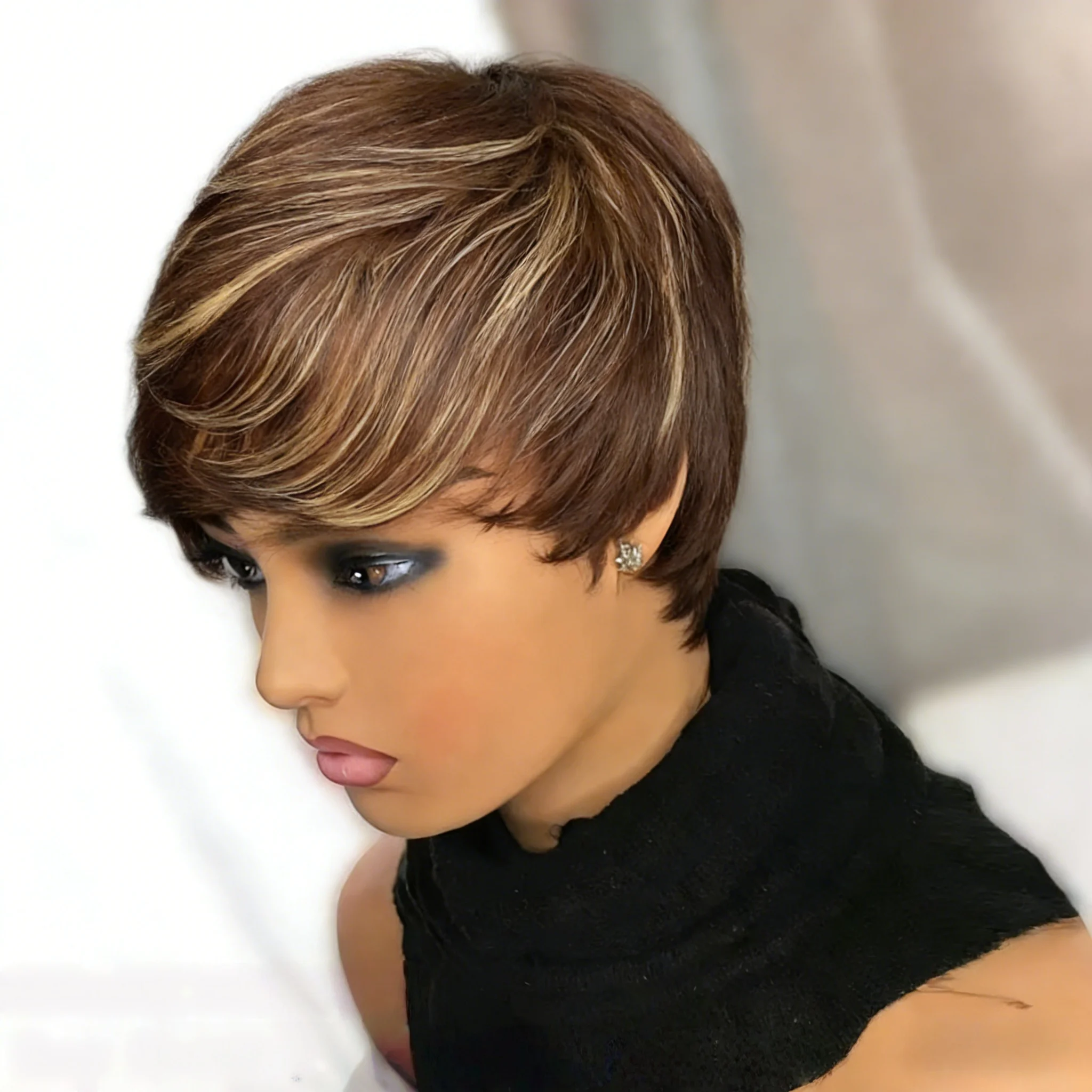 Pixie Cut Brazilian Human Hair Wig for Women