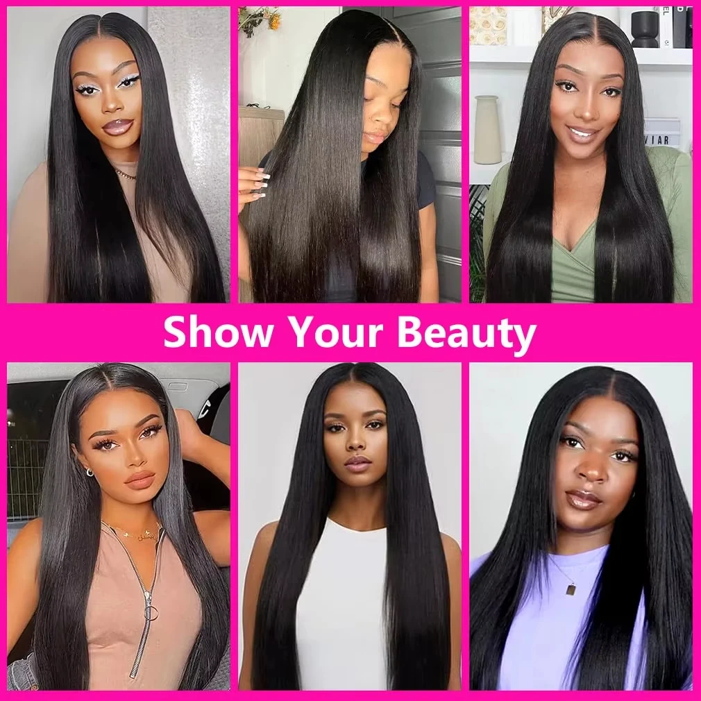 V Part Wigs Straight Brazilian Virgin Human Hair Wigs for Black Women Upgrade U Part Wigs Glueless Wig V Shape Wig No Leave Out image 7
