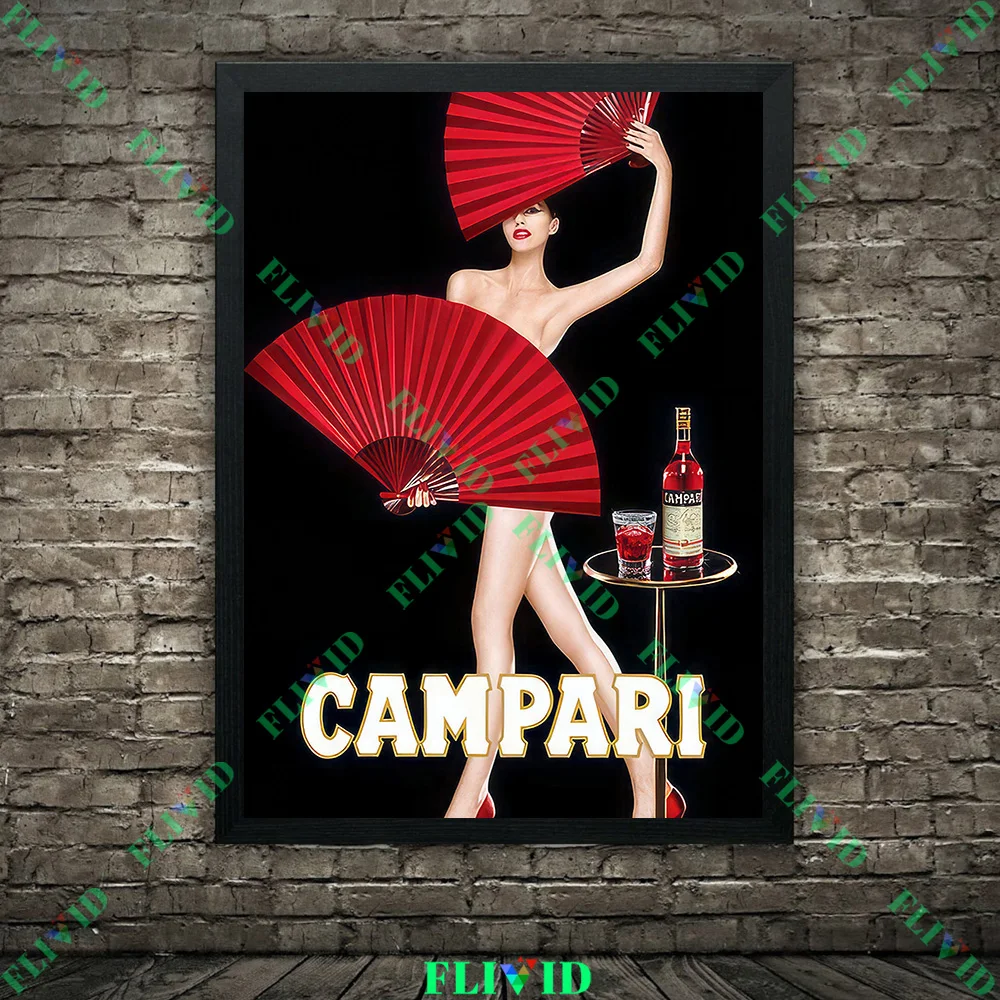 Vintage Abstract Wall Art Canvas Painting,Mid-Century Modern Drink Advertisement Poster And Prints Home Decor Unframed