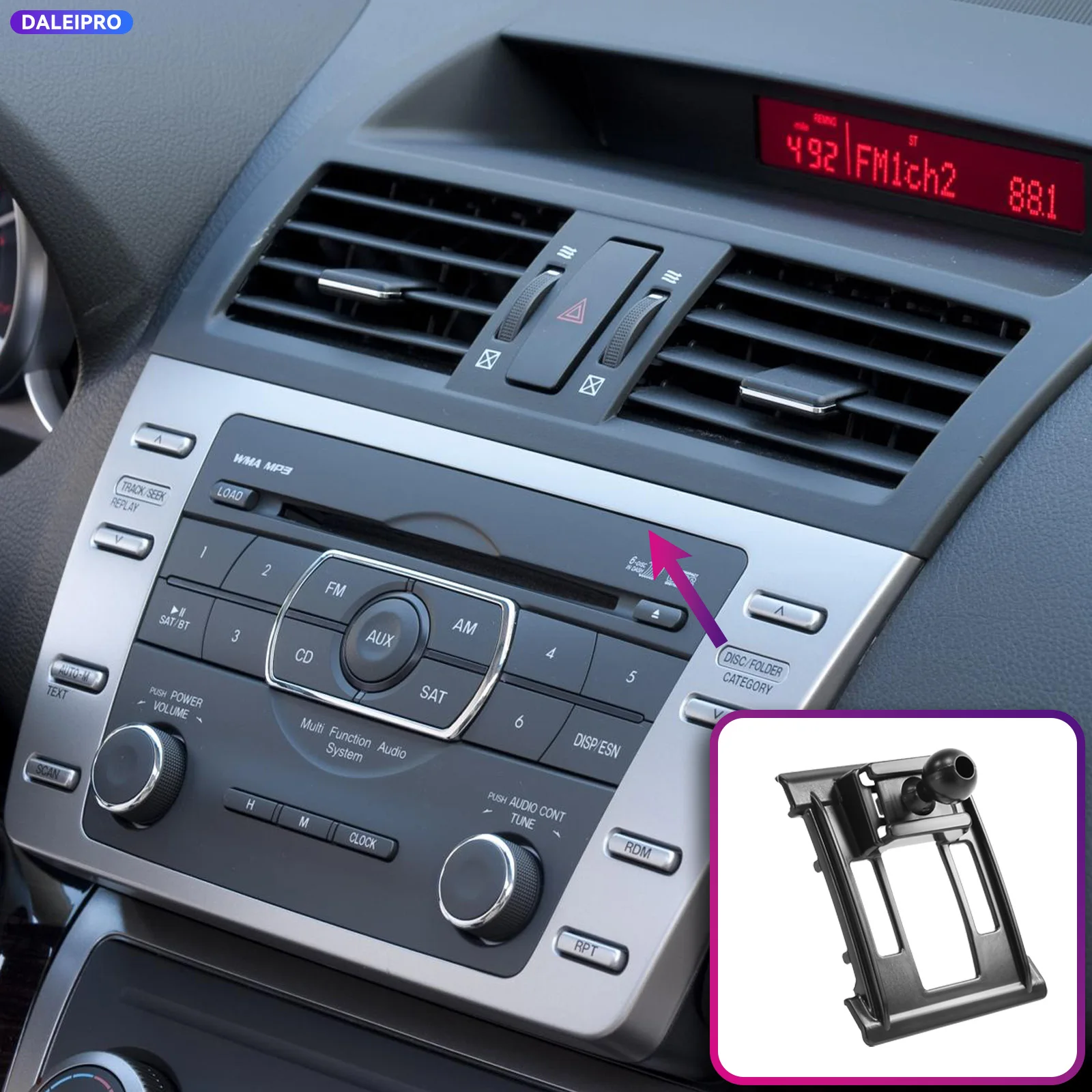 Image of Für Mazda 6 GH 2009 2010 2011 2012 Fahrzeugspezifische Handyhalterung mit 66W Ladefunktion und Smart Car Phone Mount Zubehör