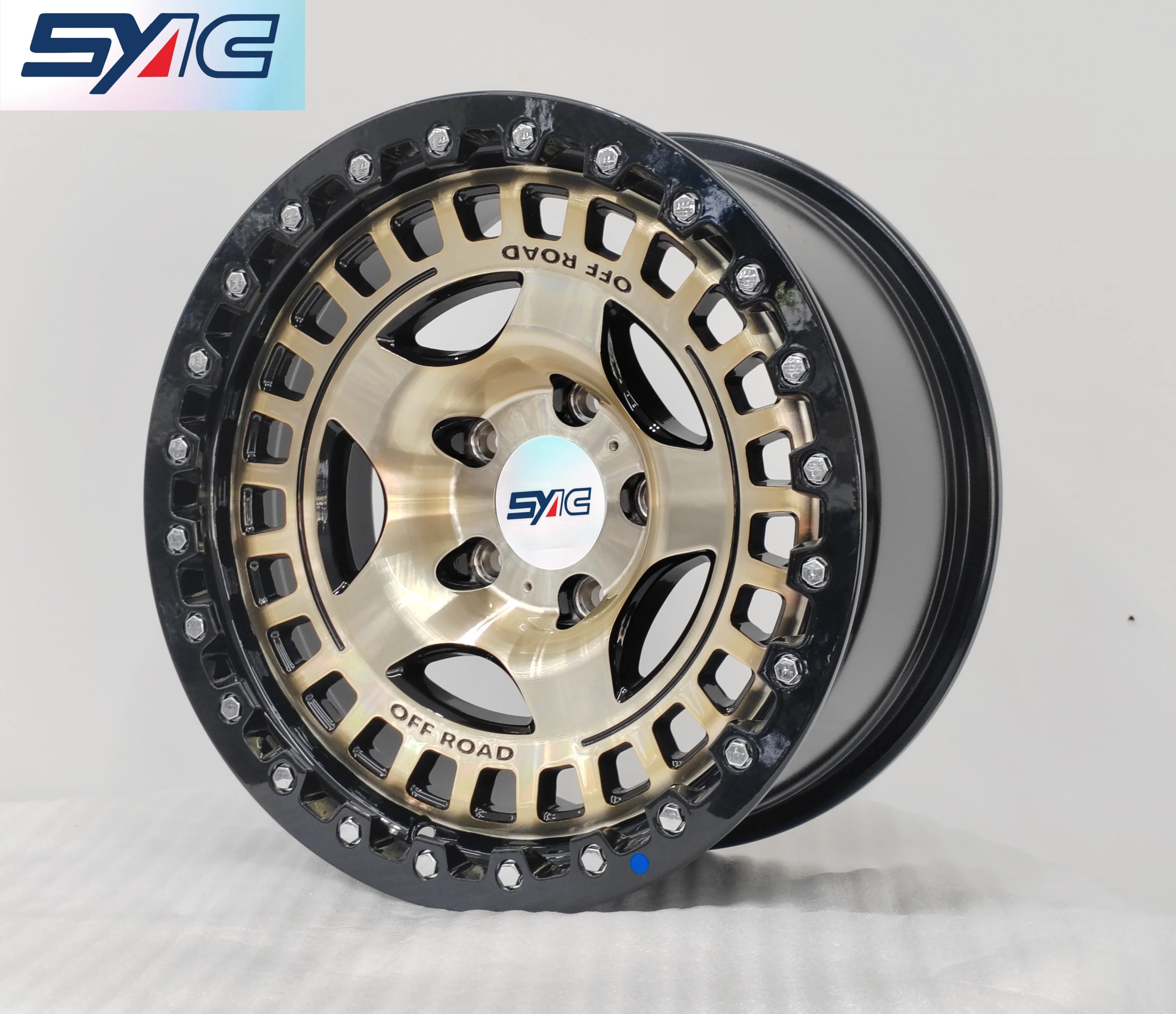 SYAC Factory Production Concave DesignOFF-Road Wheels 17 Inch 5/6 Holes 6061 Forged Bronze Black Edge High Load Alloy Wheels