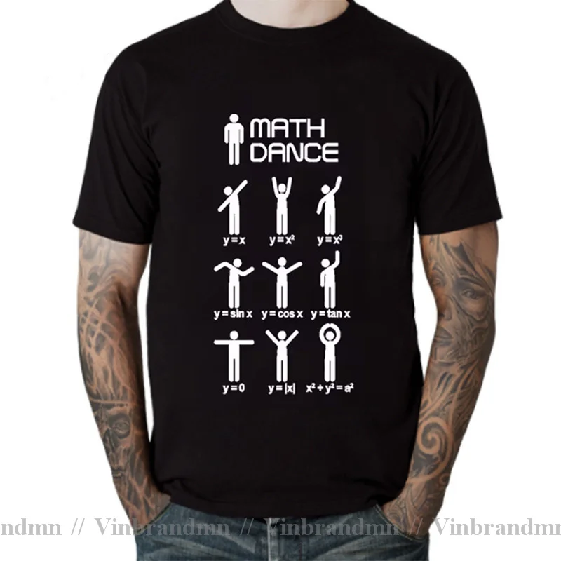 Parody Casual Cotton Math Dance Print T shirt Men Humor Leisure Brand Dancing Math Short Sleeve T-shirt Funny Tee Shirt camiseta