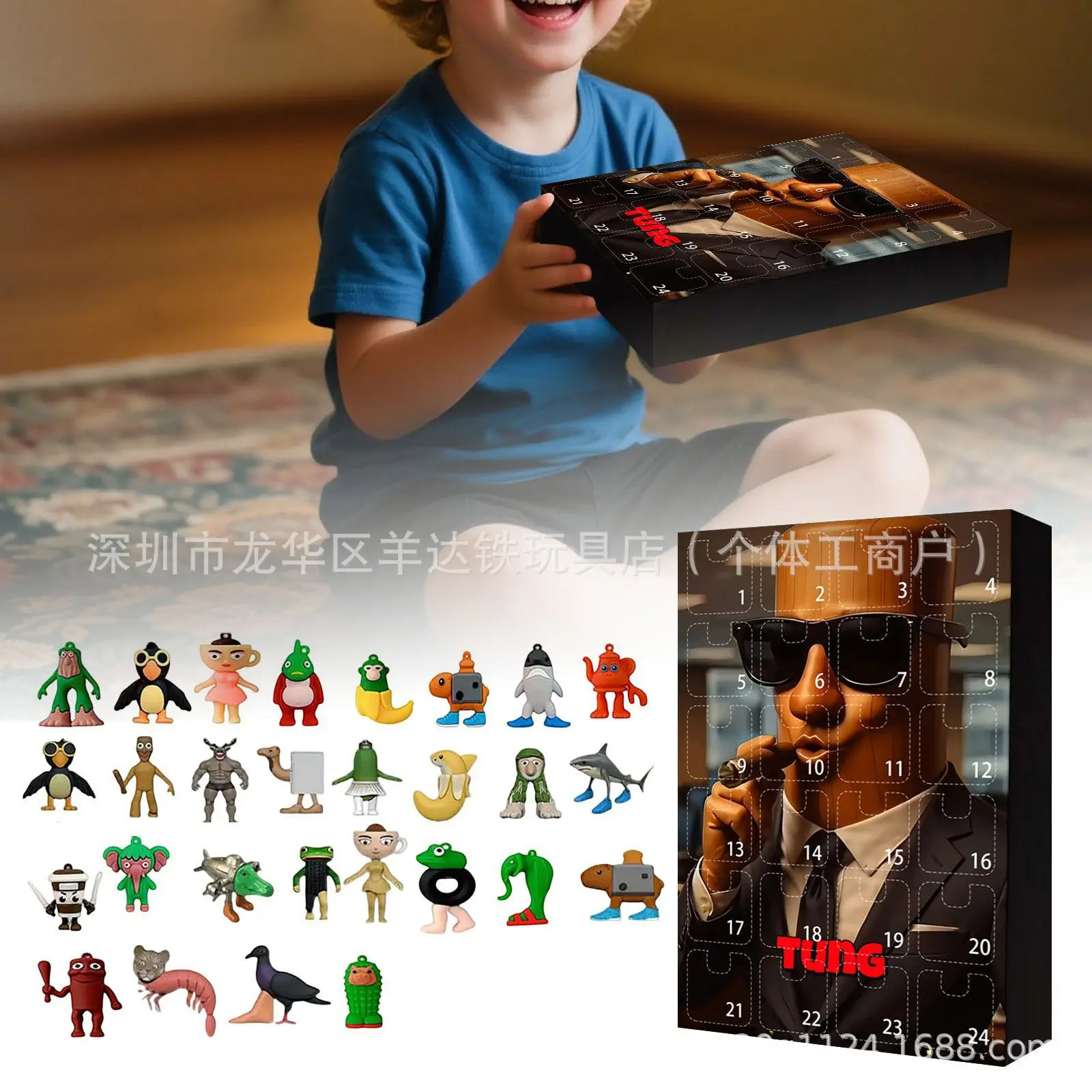 Italian Brainrot Advent Calendar Brainrot Toy Figure Shinpanzinni Tralala Tung Tung Sahur Countdown Calendar 24 Day For Kid Gift