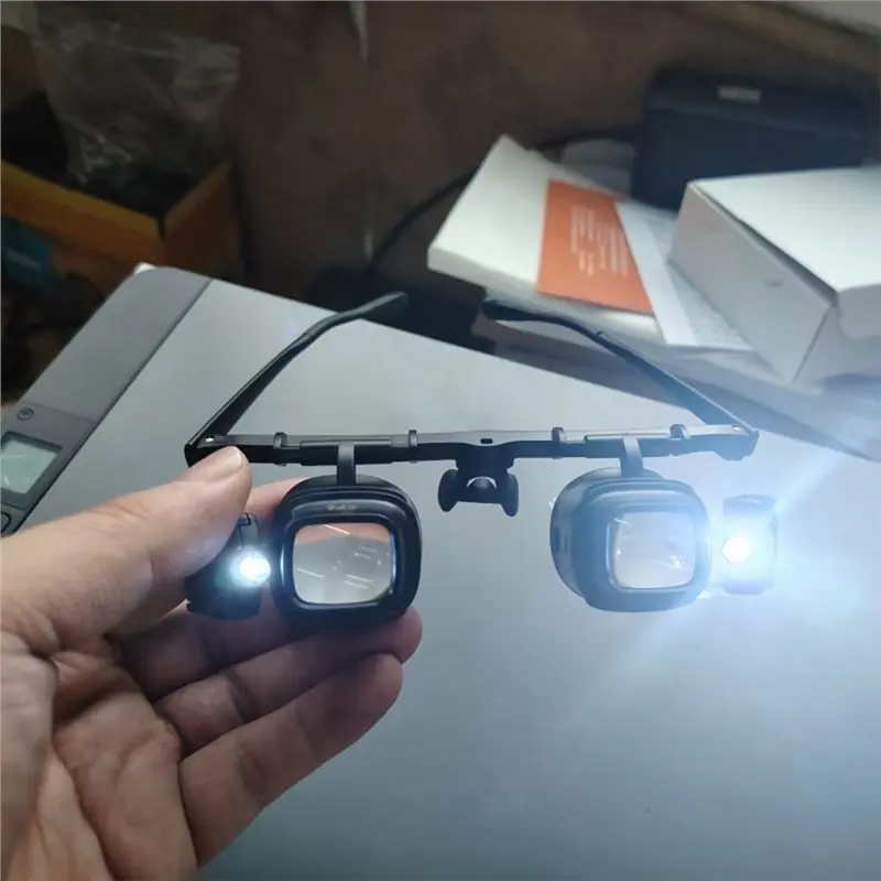 نظارات مكبرة متعددة الطاقة B06C-SRATE مع أضواء LED مزدوجة