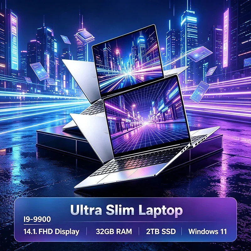 14.1 Inch 120Hz FHD IPS Laptop Intel I9-9900 32GB RAM 2TB SSD Backlit Keyboard Long Battery Life for Business And Entertainment