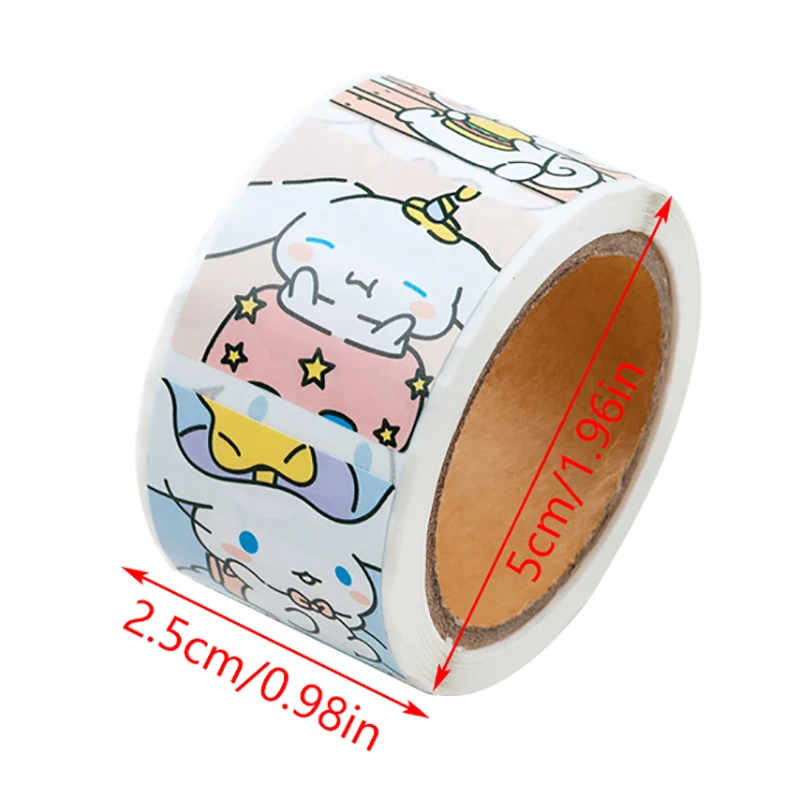 1ม้วน Sanrio สติ๊กเกอร์ Kuromi Hello Kitty เด็กรางวัลสติ๊กเกอร์ตกแต่งของขวัญของเล่นเทปซีล