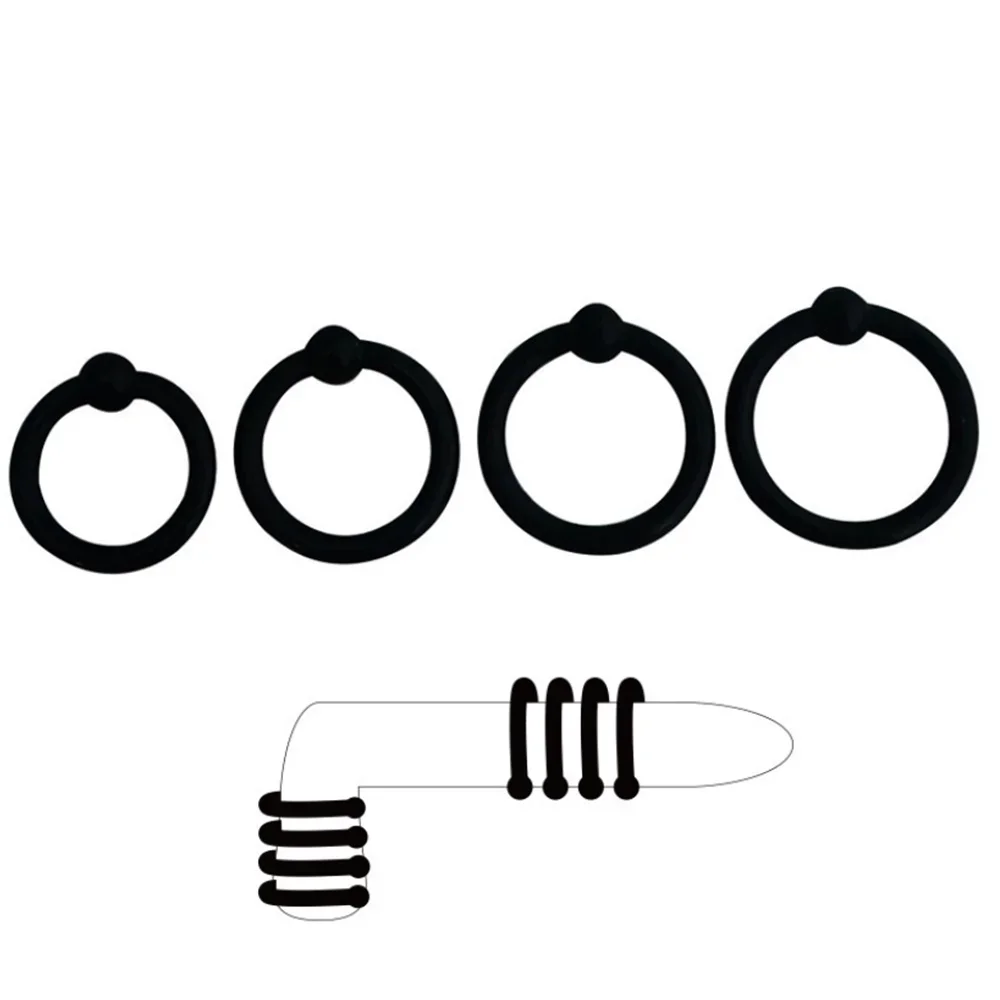 4 قطعة حلقات قفل القضيب سيليكون كوكرينج القضيب توسيع الجنس لعب للرجال تأخير القذف وقت طويل دائم خواتم الديك الذكور