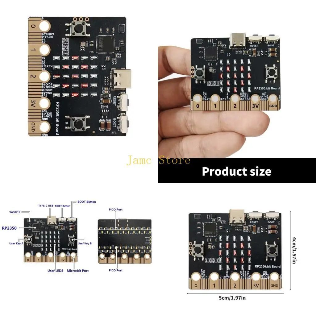 

LX0B Инновационная плата микроконтроллеров RP2350BIT для электроники и робототехники DIY с портом для клипов для детей.