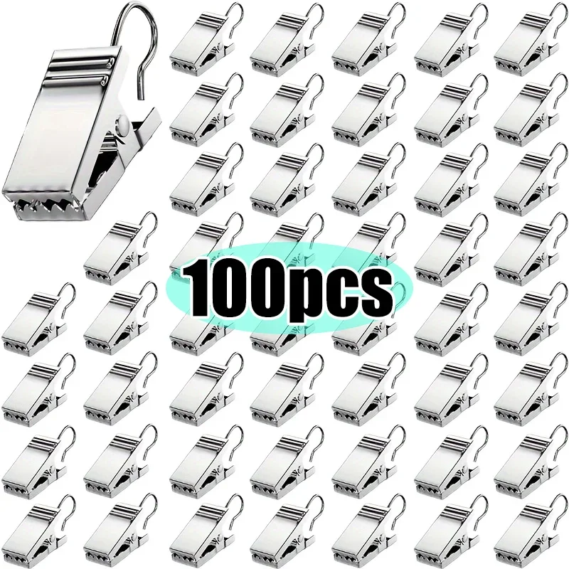 10-100PCS Stainless Steel Curtain Clips For Curtain Photos Decor Wire Holder For Hanging Photos Drapes Clip Clamp Replacement