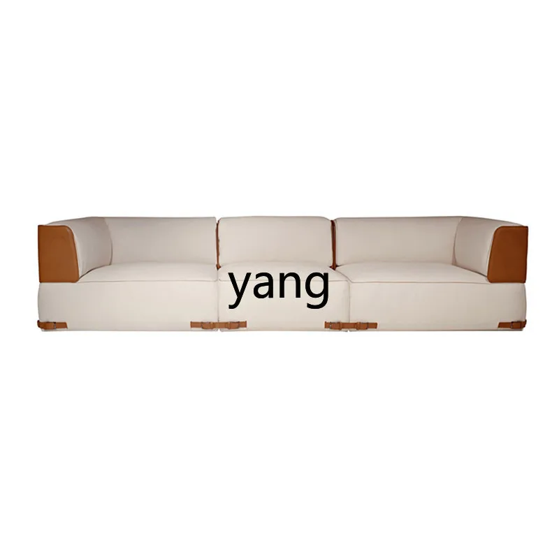 LMM large and small apartment leather fabric leisure sofa Nordic simple hotel exhibition corner multi-person sofa