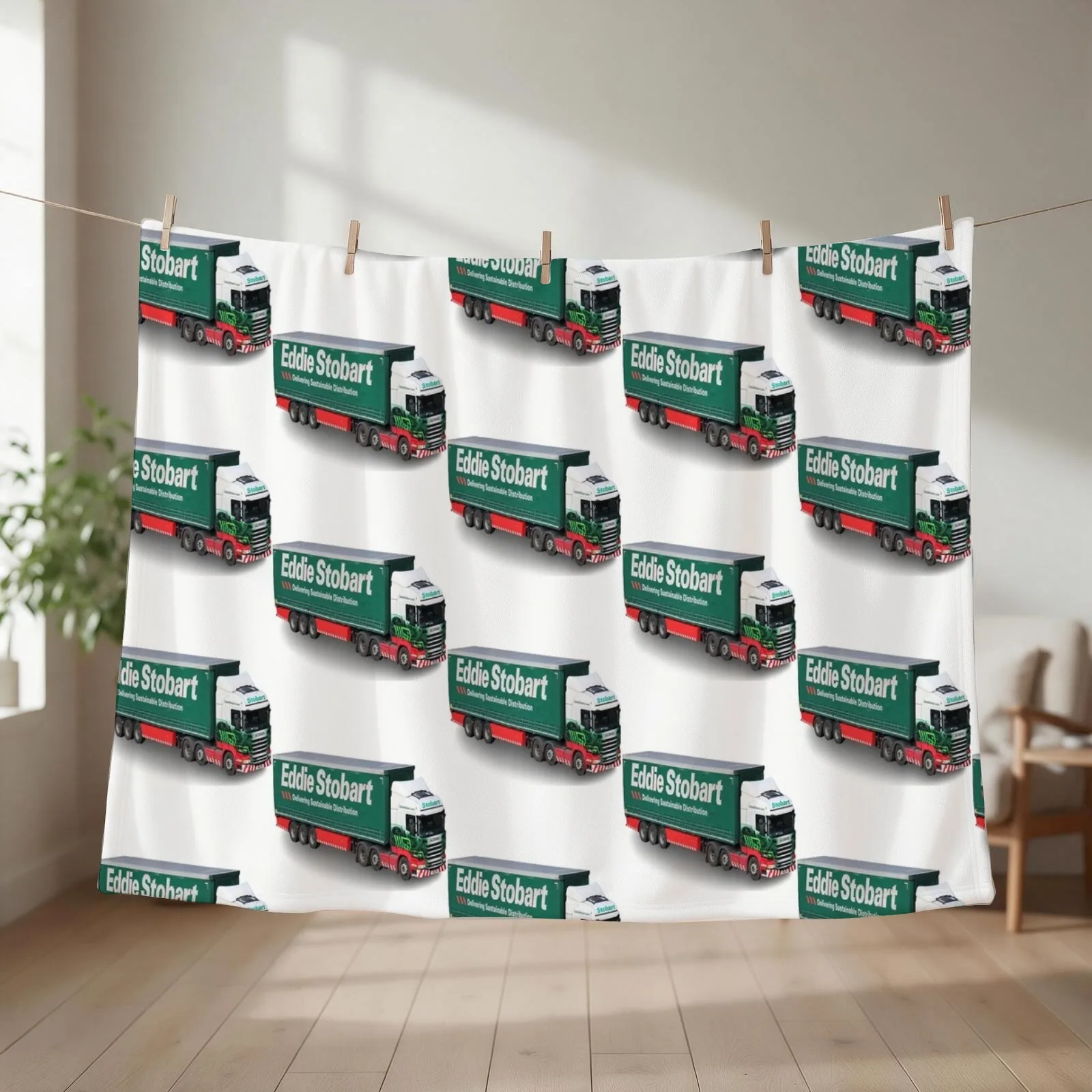 eddie stobart truck Throw Blanket couch cozy soft plush fuzzy picnic outdoor blanket