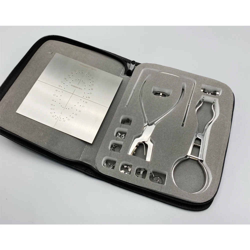 Dental Dam Hole Puncher Tool Set with Leather Bag
