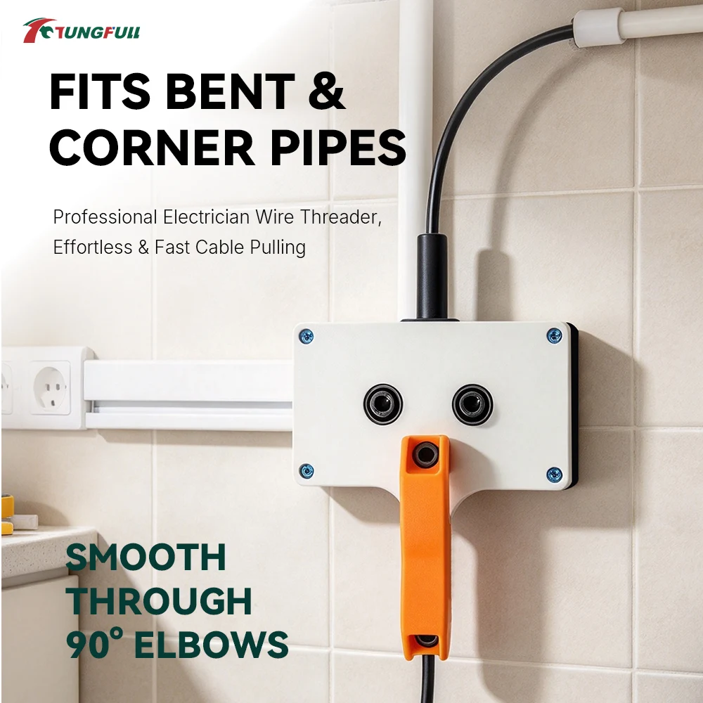 Needle Threader Wire Threader Electrician Cable Puller Smooth Through 90° Elbows for Wall Conduit Wiring Low Voltage Wiring