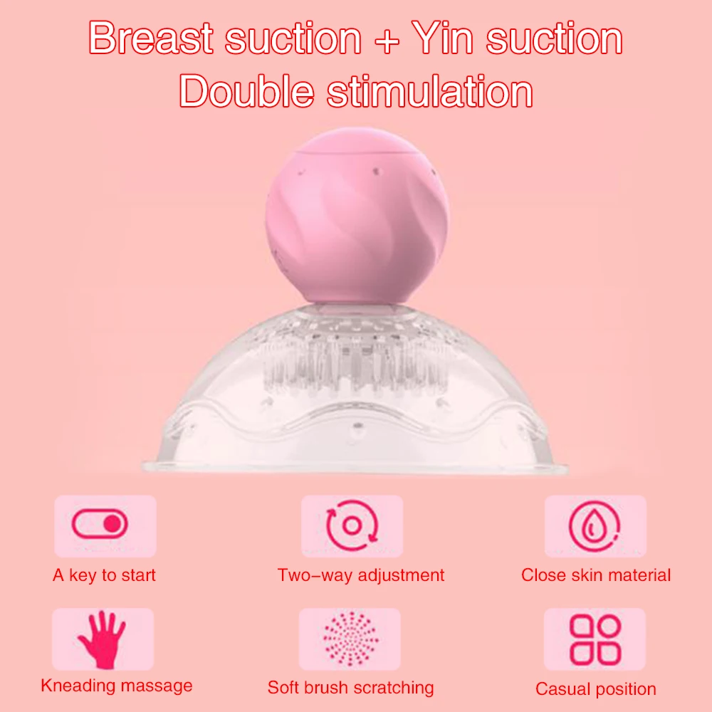 Nipple Suckers Rotating Breast Stimulation Pump Bra Massager Nipple Suction Cup Famale Masturbador Vibrator Sex Toys for Women