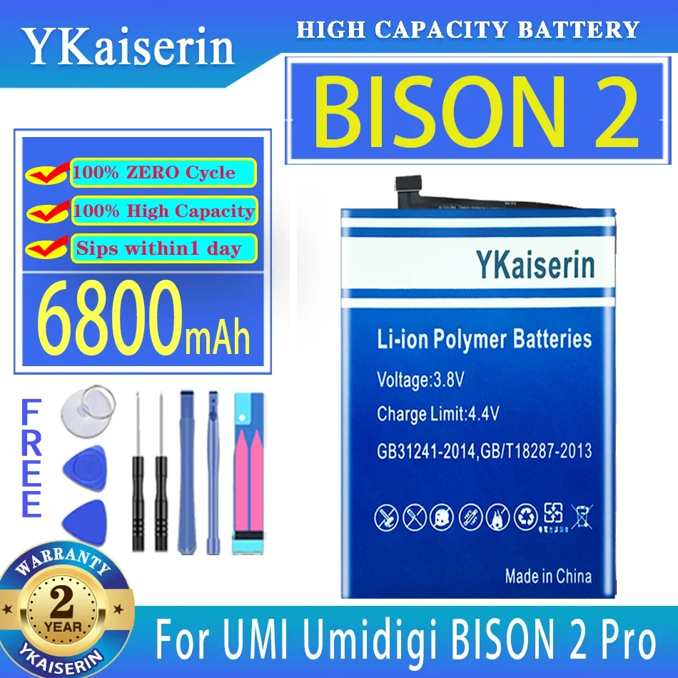 

YKaiserin Battery BISON2 6800mAh For UMI Umidigi BISON 2 Pro BISON2 Pro 2Pro Bateria