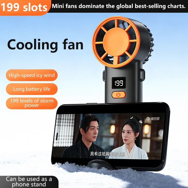 Lenovo Digital Display Neck Hanging Handheld Fan Foldable USB Rechargeable 199 Levels of Cooling Airflow for Travel Outdoor New