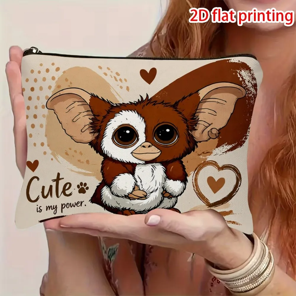 High End Sweet Style Main Style Cute and Adorable Main Elements Gizmo Elf Heart Slogan Makeup Bag Lightweight and Portable