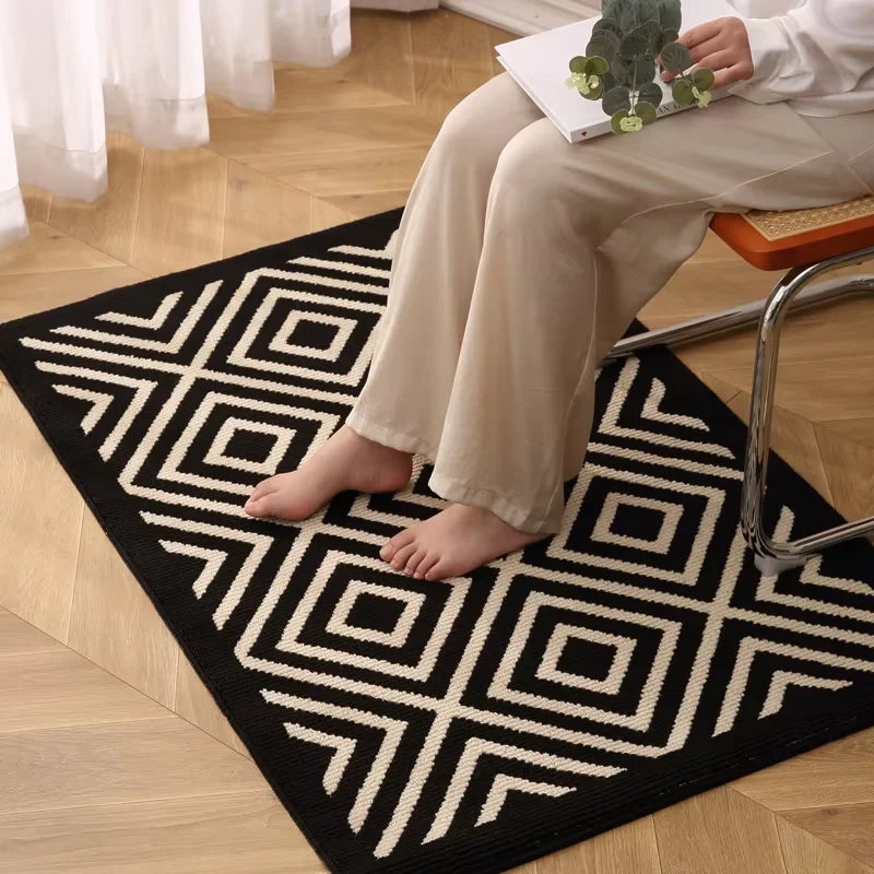 VIKAMA Classic Plaid Carpet Dust-Proof Carpet Machine Washable Entrance Door Rug For Bedroom Corridor Carpet Non-Slip Mat Home