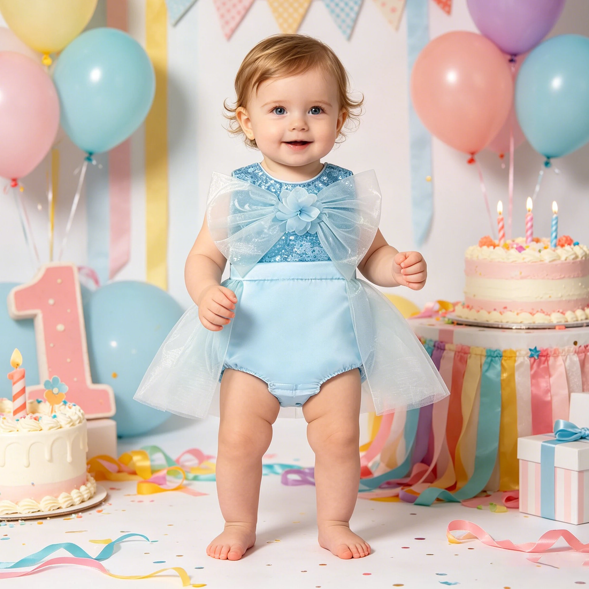 Schnee Prinzessin Baby Mädchen Party Kleid Cartoon Königin 1. Geburtstag Hochzeit Overall Prom Baby Kleidung Krabbeln Anzug Abend Kostüm