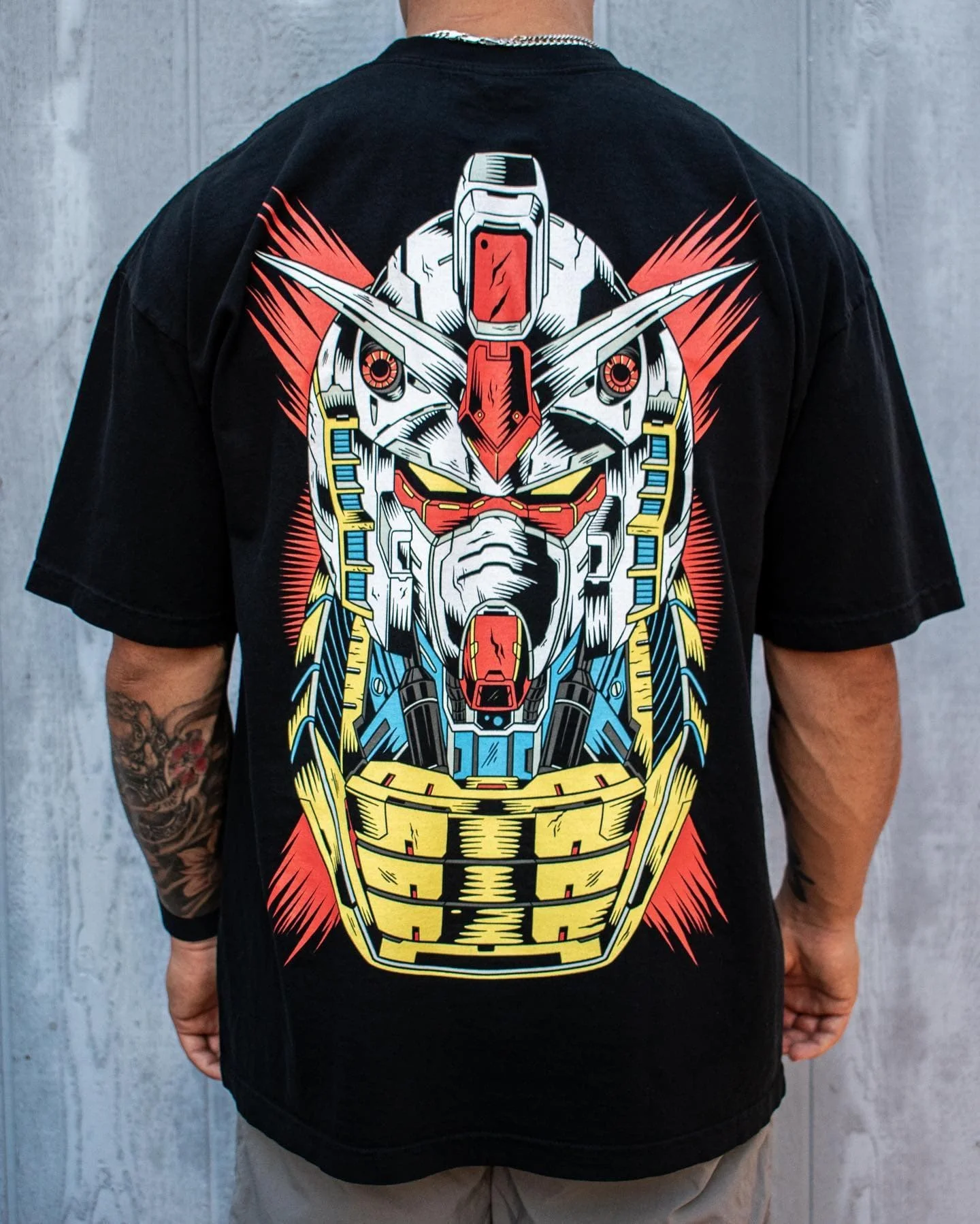 Mobile Suit Gundam-Camiseta de algodón para niños y adultos, camiseta informal holgada y cómoda de manga corta de Anime de alta calidad