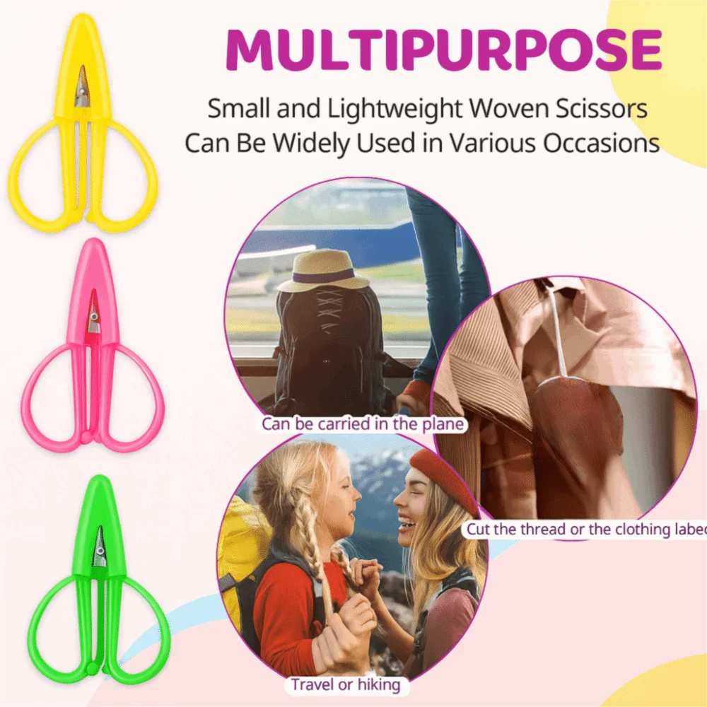 مقص صغير حاد من السيليكون بمقبض ناعم مع غطاء مقص حرفي من الفولاذ المقاوم للصدأ مقص تفاصيل صغيرة محمول