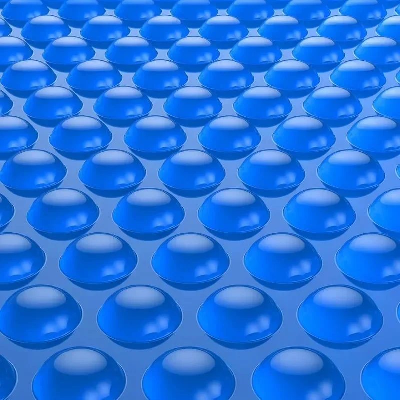 Blue Unedged Non-Perforated Solar Pool Cover 400 Micron Thick, 16 X 32 Foot Rectangle For In-Ground Pools
