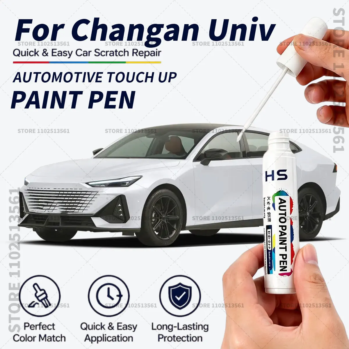 For Changan Univ dazzling atomic cgray moonlight white blast blue storm gray Touch Up Paint Pen Car Paint Scratch Repair Tool