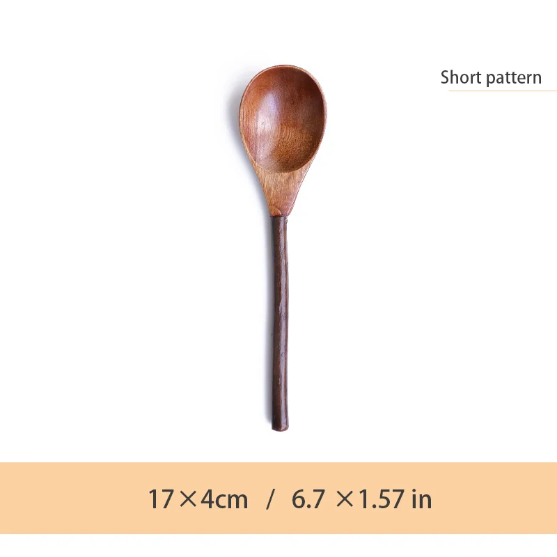 Handmade Wooden Tea Spoon, Natural Wood Branch Handle, Long Handle