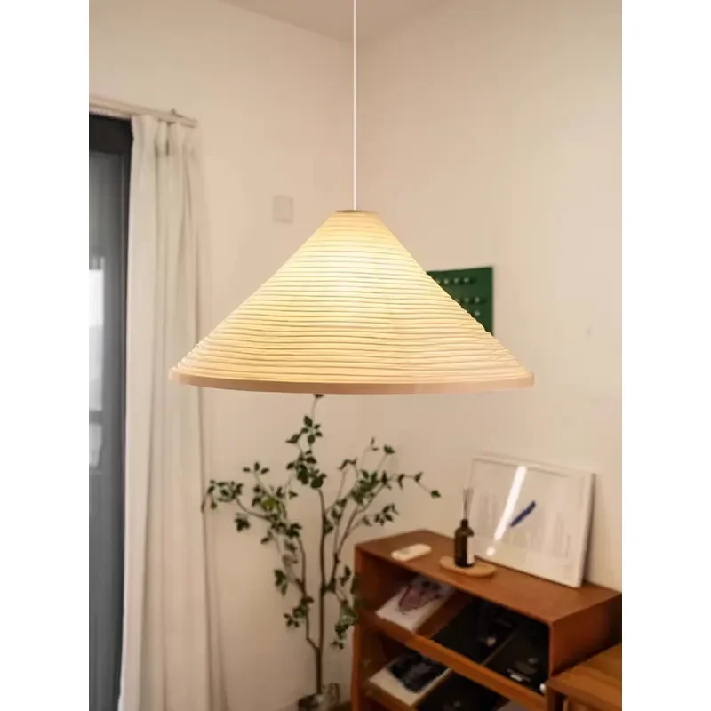Wabi Sabi Rice Paper Pendant Lamp Japanese Hanging Chandelier Light for Dining Room Bedroom Home Decor Lustres Para Sala De